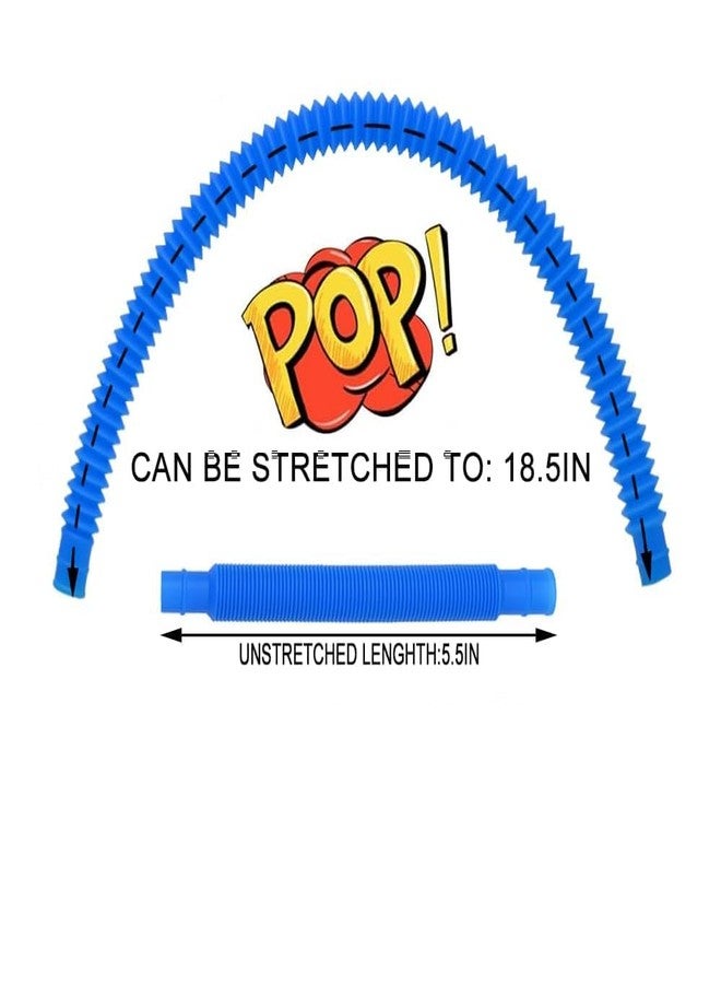 MAGHROLA Pop Tubes Sensory Fidget Toys for Kids, Adults 【12pcs 】Stretchable, Bendable, Connectable Tubes - Stress Relief, Autism & ADHD Therapy Toy,Fine Motor Skills Learning,Party Favor【Multi-Color】 - Image 2